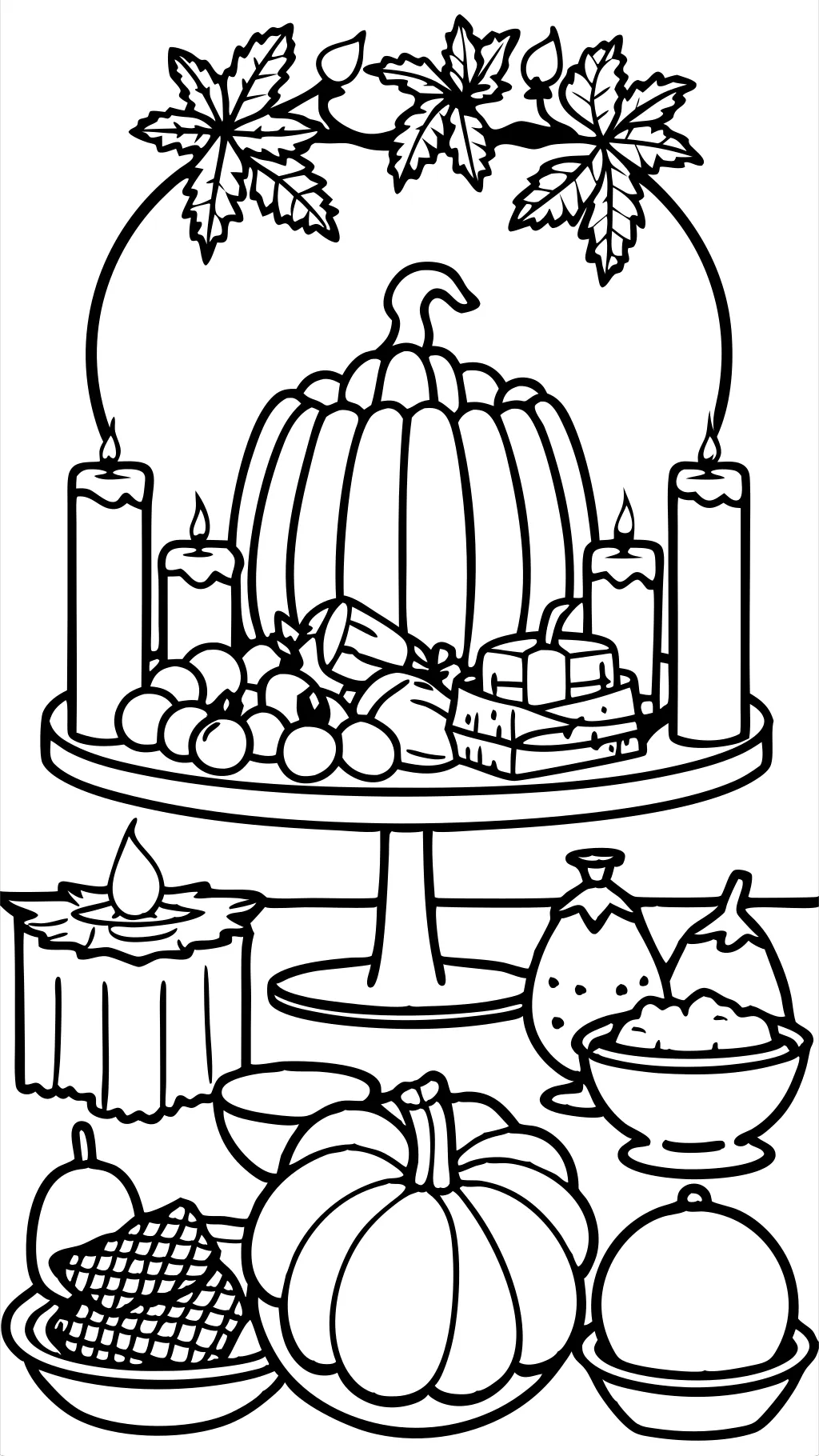 coloring pages of thanksgiving dinner